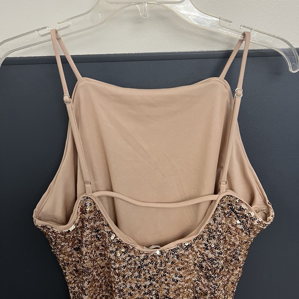 Blashe Solid Sequin Spaghetti Strap Dress Size Xl… - image 4